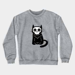 Halloween black cat skeleton Crewneck Sweatshirt